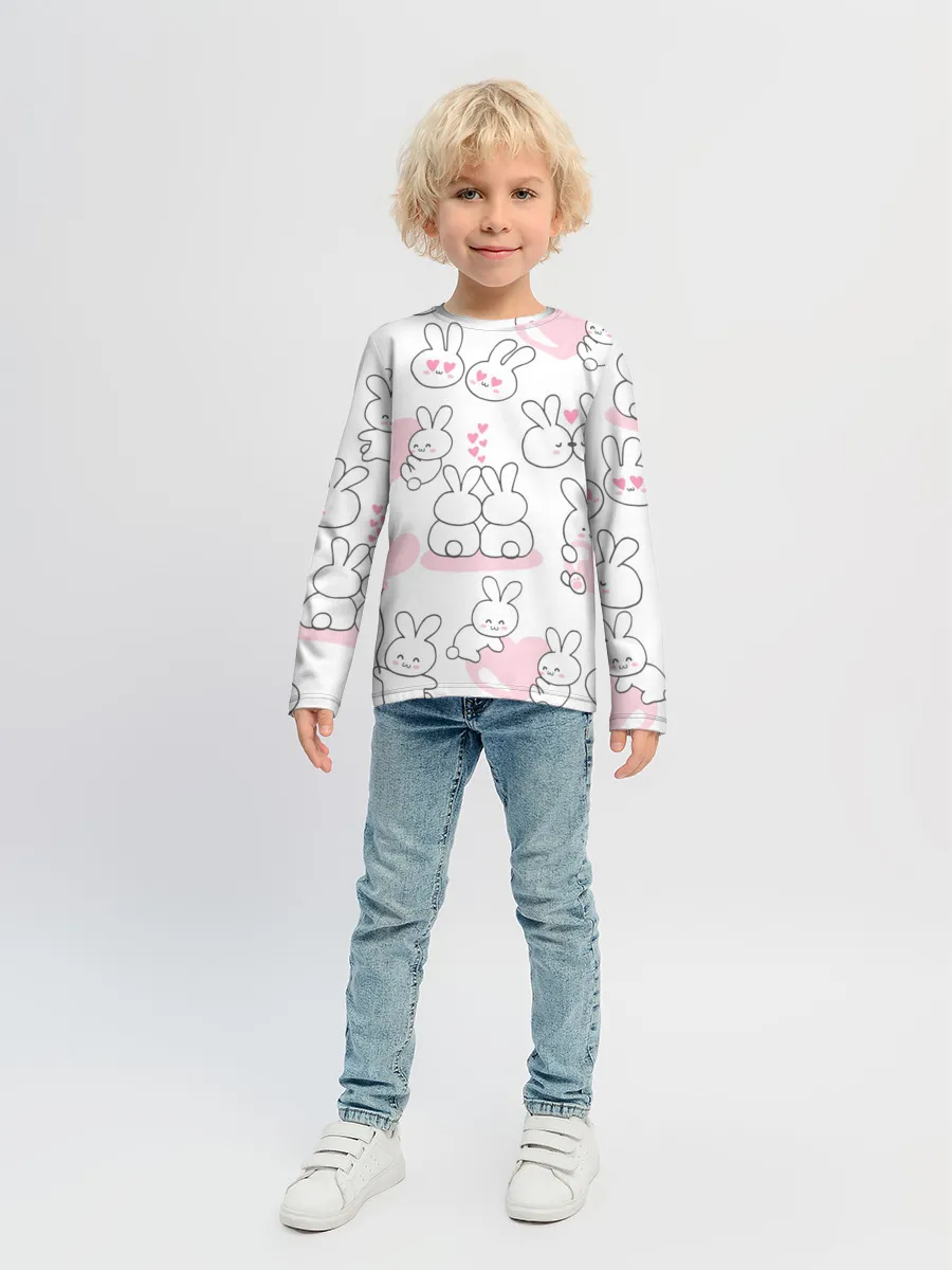 Детский лонгслив / Зайки любовь