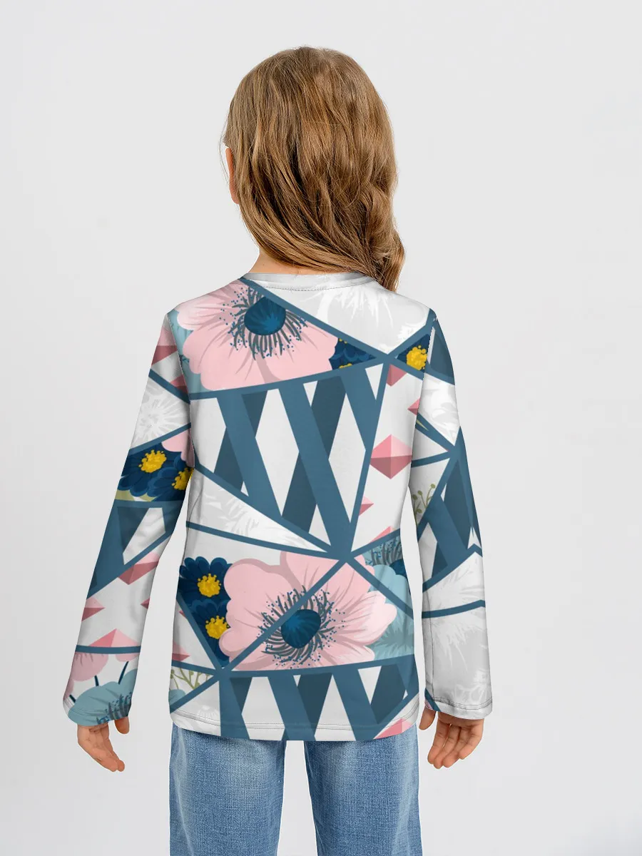 Детский лонгслив / Геометрия цветов