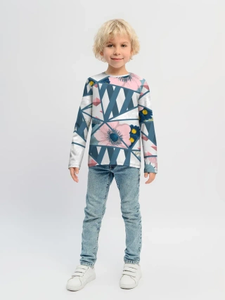 Детский лонгслив / Геометрия цветов