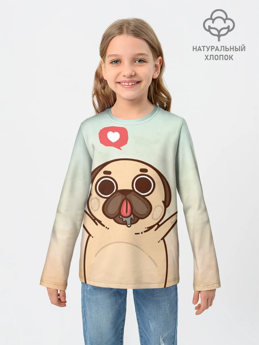 Детский лонгслив / Puglie Pug Like