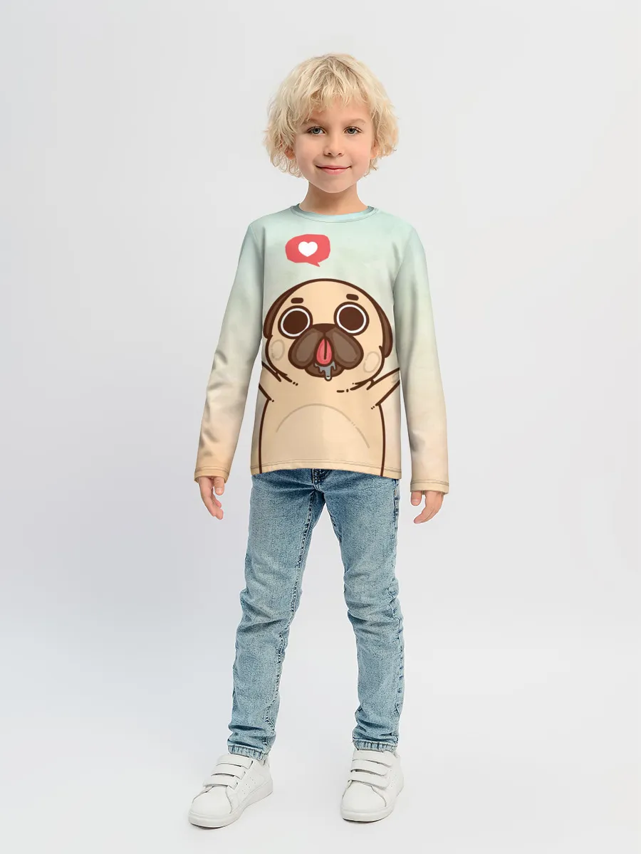 Детский лонгслив / Puglie Pug Like