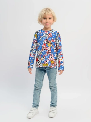 Детский лонгслив / Дорожные знаки. Стикербомбинг