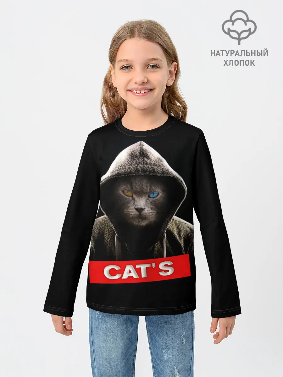 Детский лонгслив / Кот