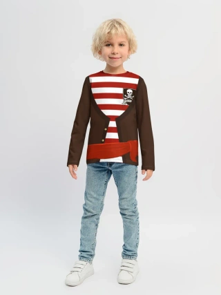 Детский лонгслив / Костюм пирата в красную полоску