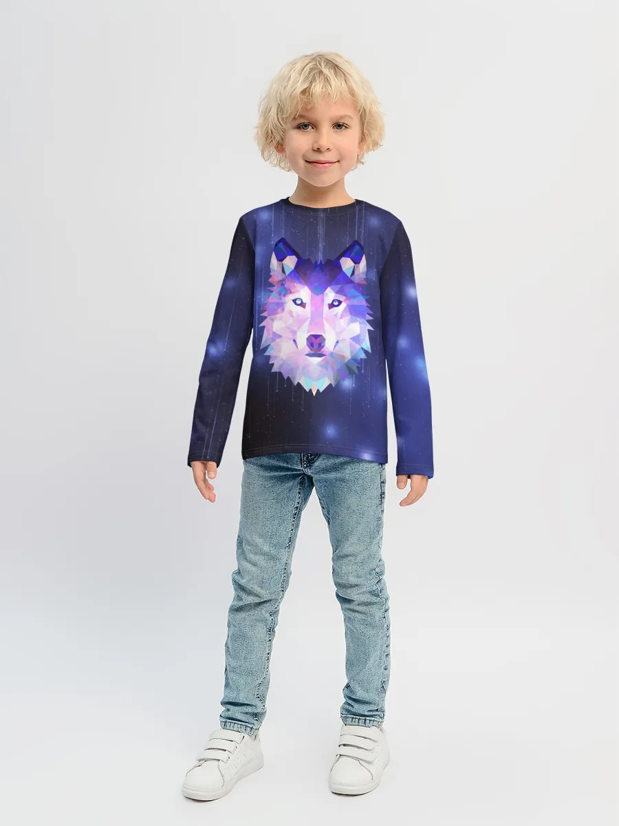 Детский лонгслив / Космический Волк