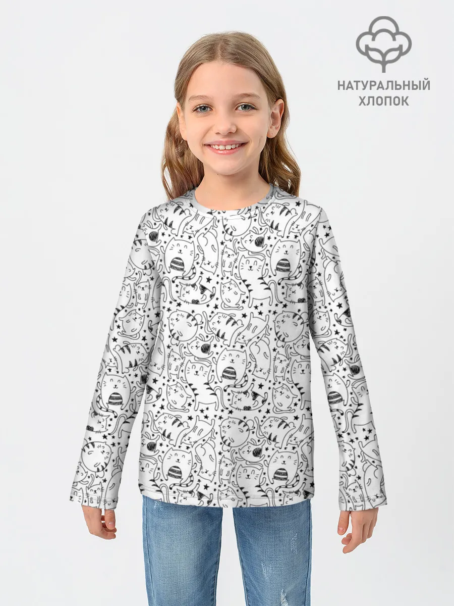 Детский лонгслив / котики и кошки