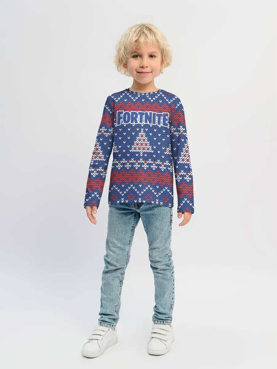 Детский лонгслив / НОВОГОДНИЙ FORTNITE