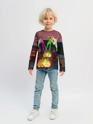 Детский лонгслив / Кошачья Атака!