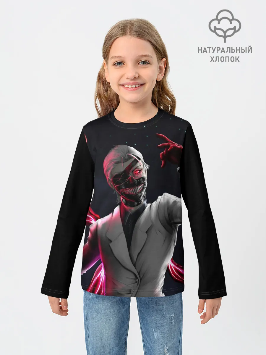 Детский лонгслив / Ken Kaneki машет рукой