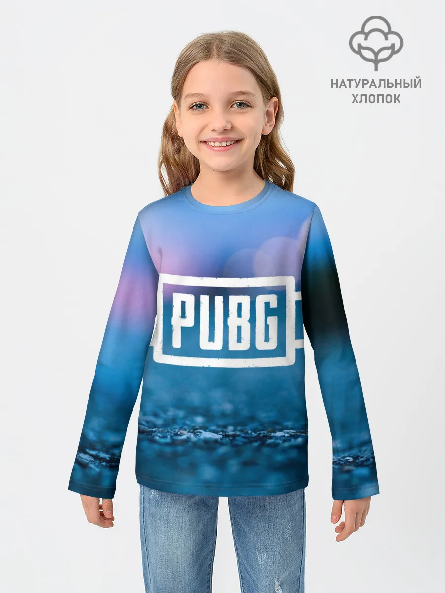 Детский лонгслив / PUBG light blue