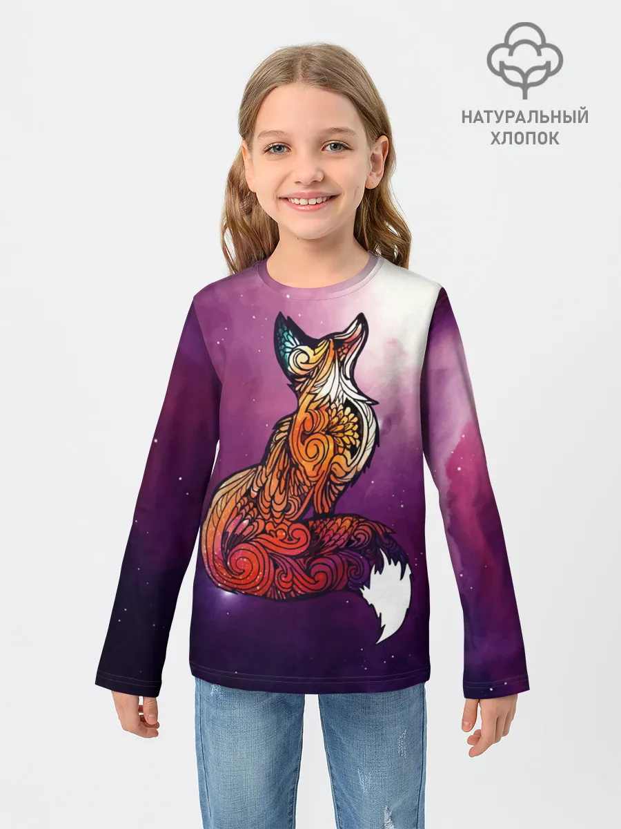 Детский лонгслив / Космическая Лиса