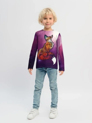 Детский лонгслив / Космическая Лиса