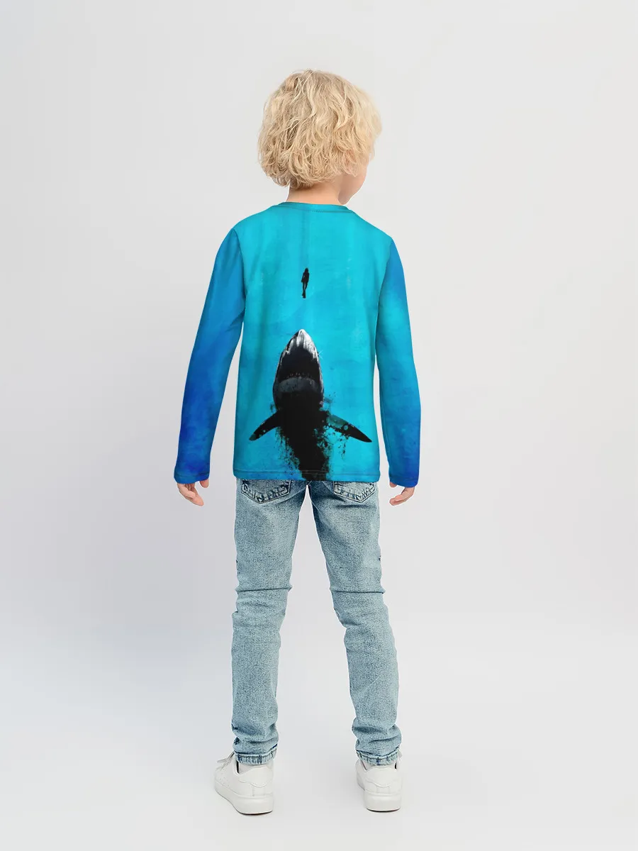Детский лонгслив / Акула на охоте
