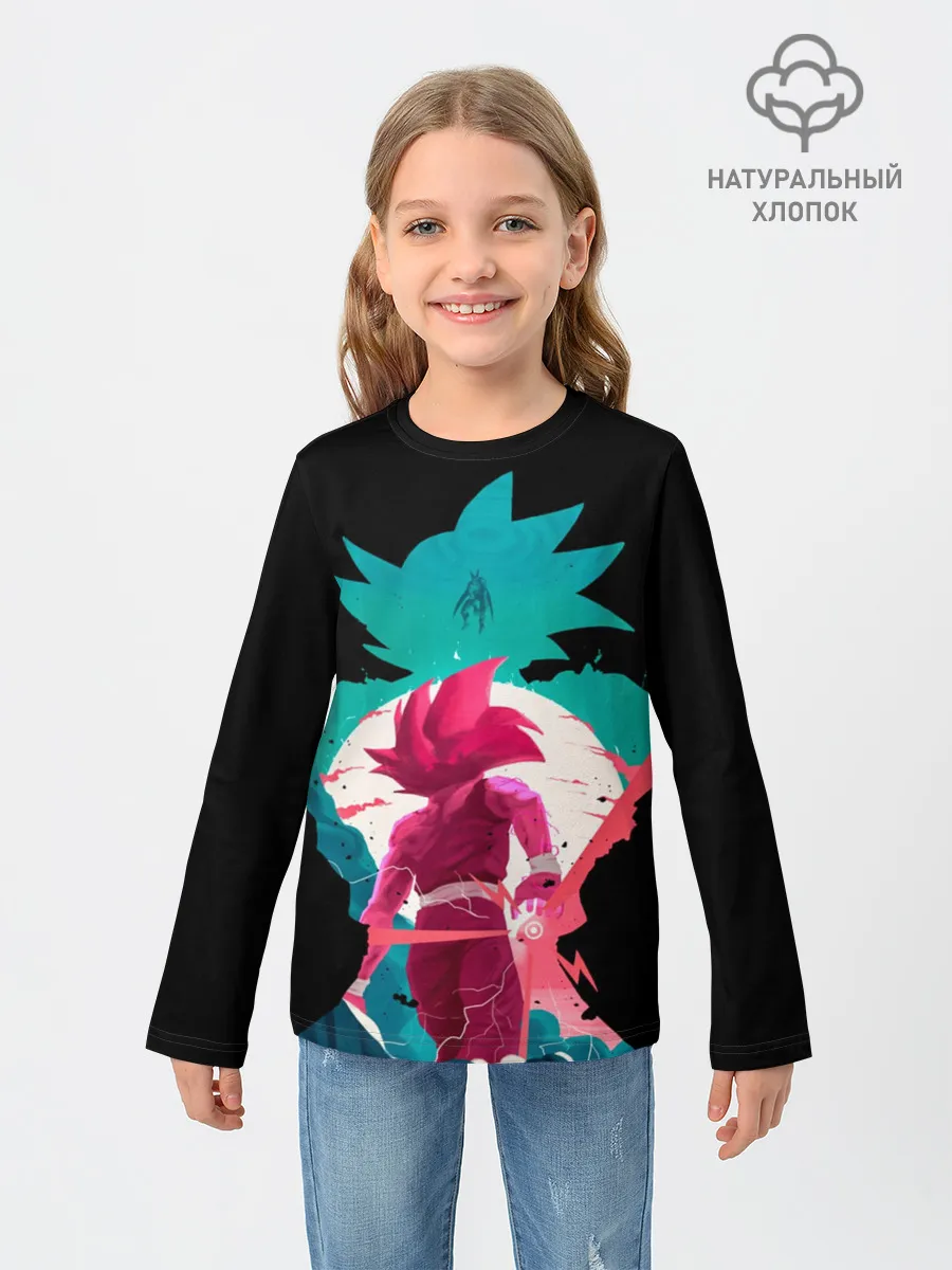 Детский лонгслив / Сон Гоку розовый