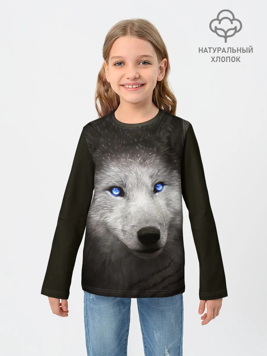 Детский лонгслив / Голубоглазый волк