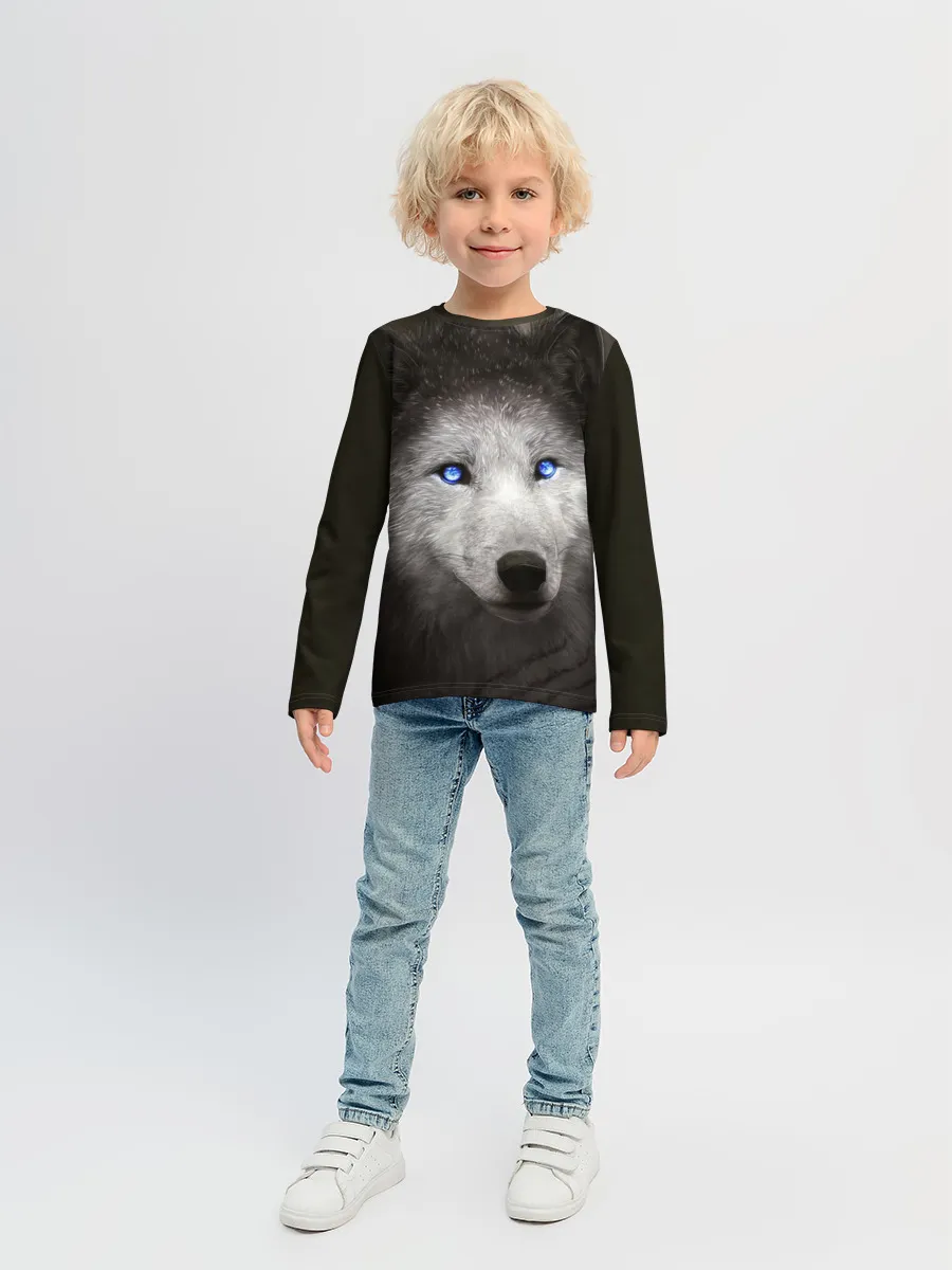 Детский лонгслив / Голубоглазый волк