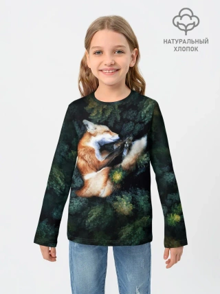 Детский лонгслив / Лисичка в Лесу