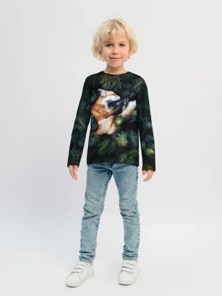 Детский лонгслив / Лисичка в Лесу