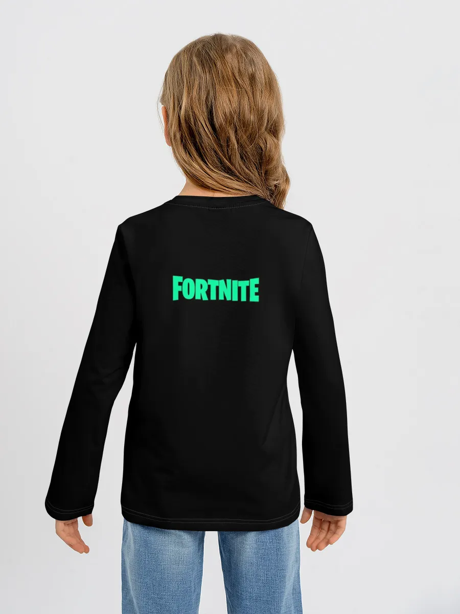 Детский лонгслив / Fortnite. Neon Raven