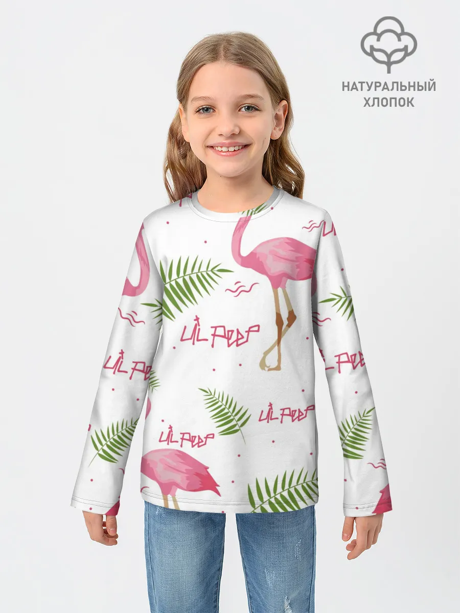 Детский лонгслив / Lil Peep pink flamingo