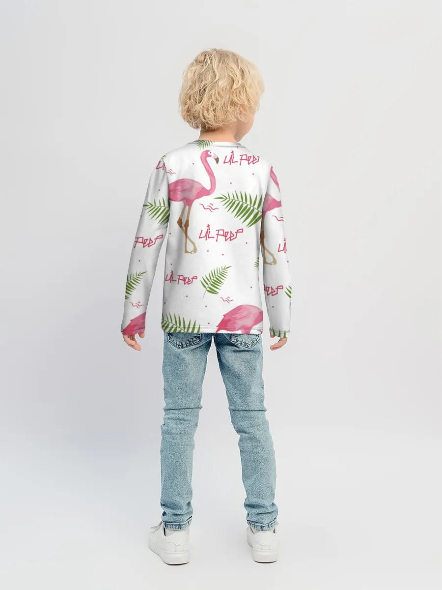 Детский лонгслив / Lil Peep pink flamingo