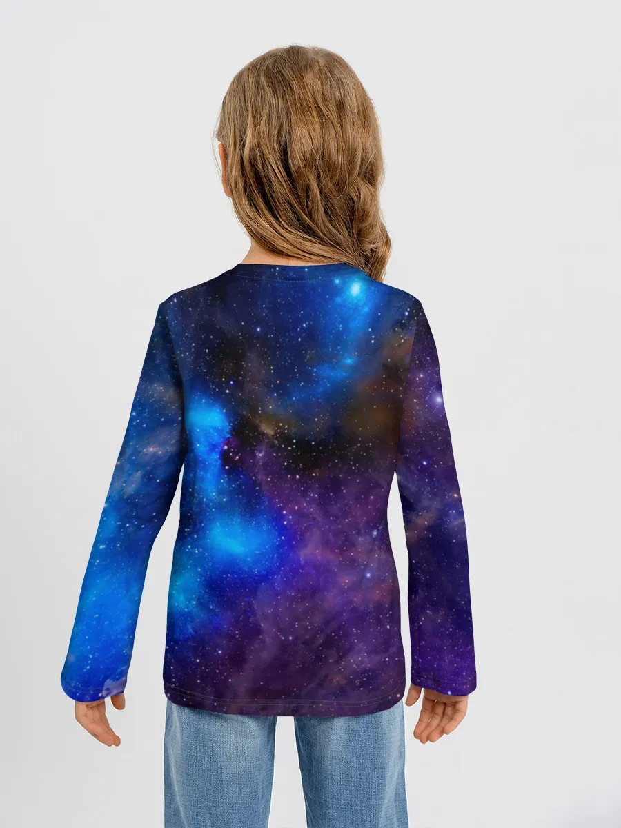 Детский лонгслив / Мопс Космонавт