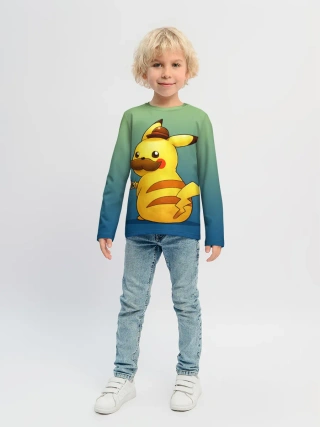 Детский лонгслив / Детектив Пикачу