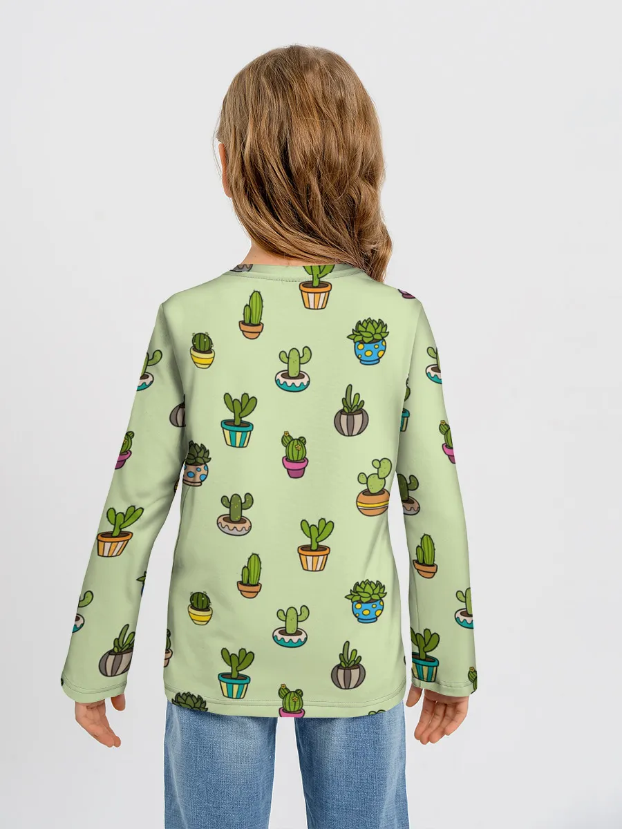 Детский лонгслив / Веселый кактус