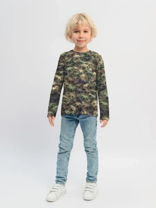 Детский лонгслив / Камуфляж с ленивцами