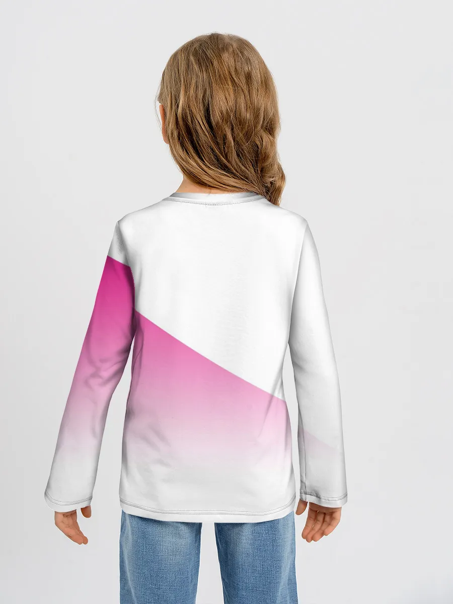 Детский лонгслив / Лого джоджо розовый треугольник