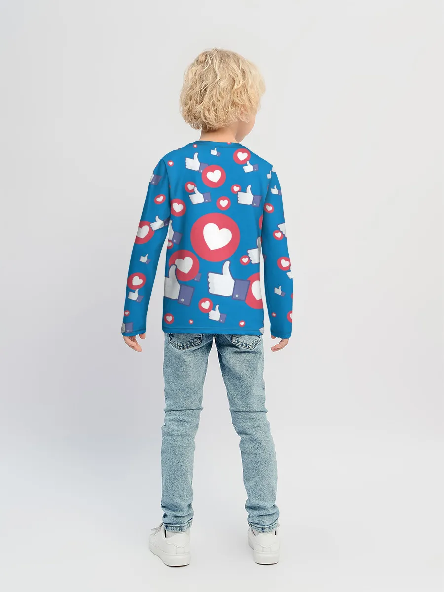 Детский лонгслив / Лайки и сердечки
