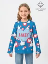 Детский лонгслив / Лайки и сердечки