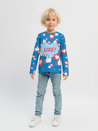 Детский лонгслив / Лайки и сердечки