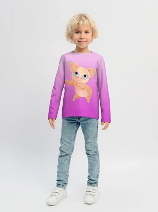 Детский лонгслив / Танцующая свинка