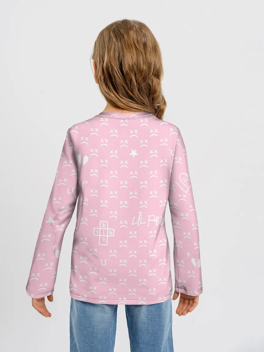Детский лонгслив / Lil Peep pink pattern