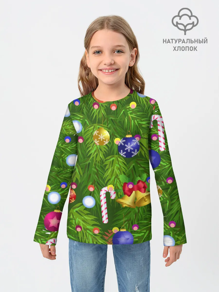 Детский лонгслив / Ёлка новогодняя