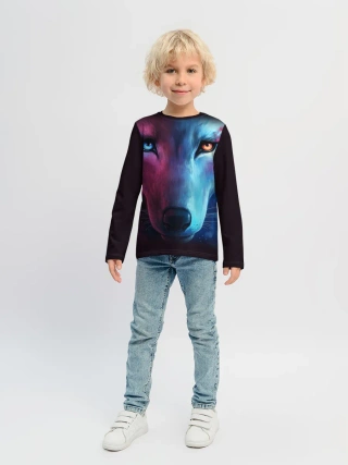 Детский лонгслив / NEON WOLF | НЕОНОВЫЙ ВОЛК