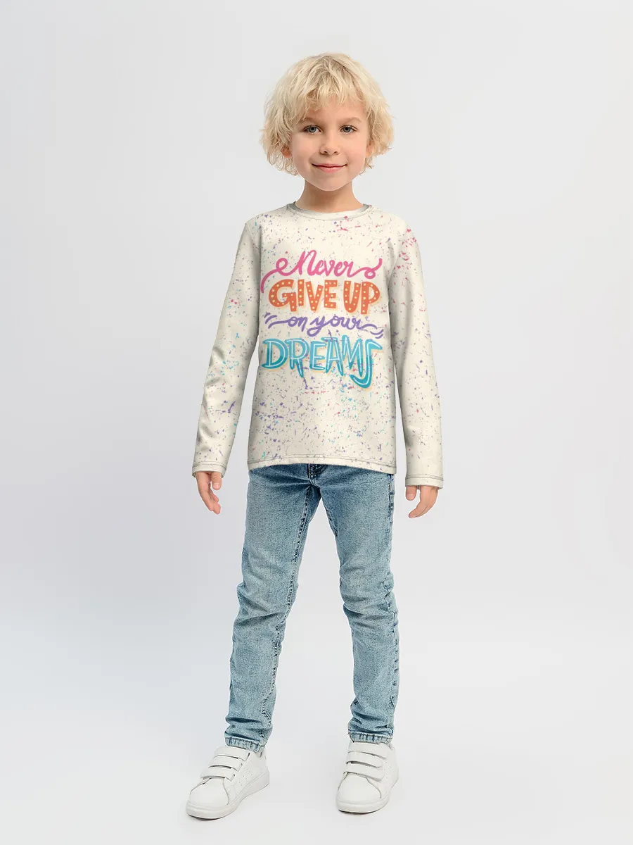 Детский лонгслив / Никогда не сдавайся
