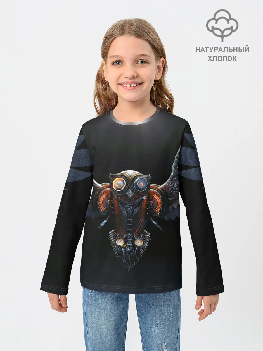 Детский лонгслив / Steampunk owl