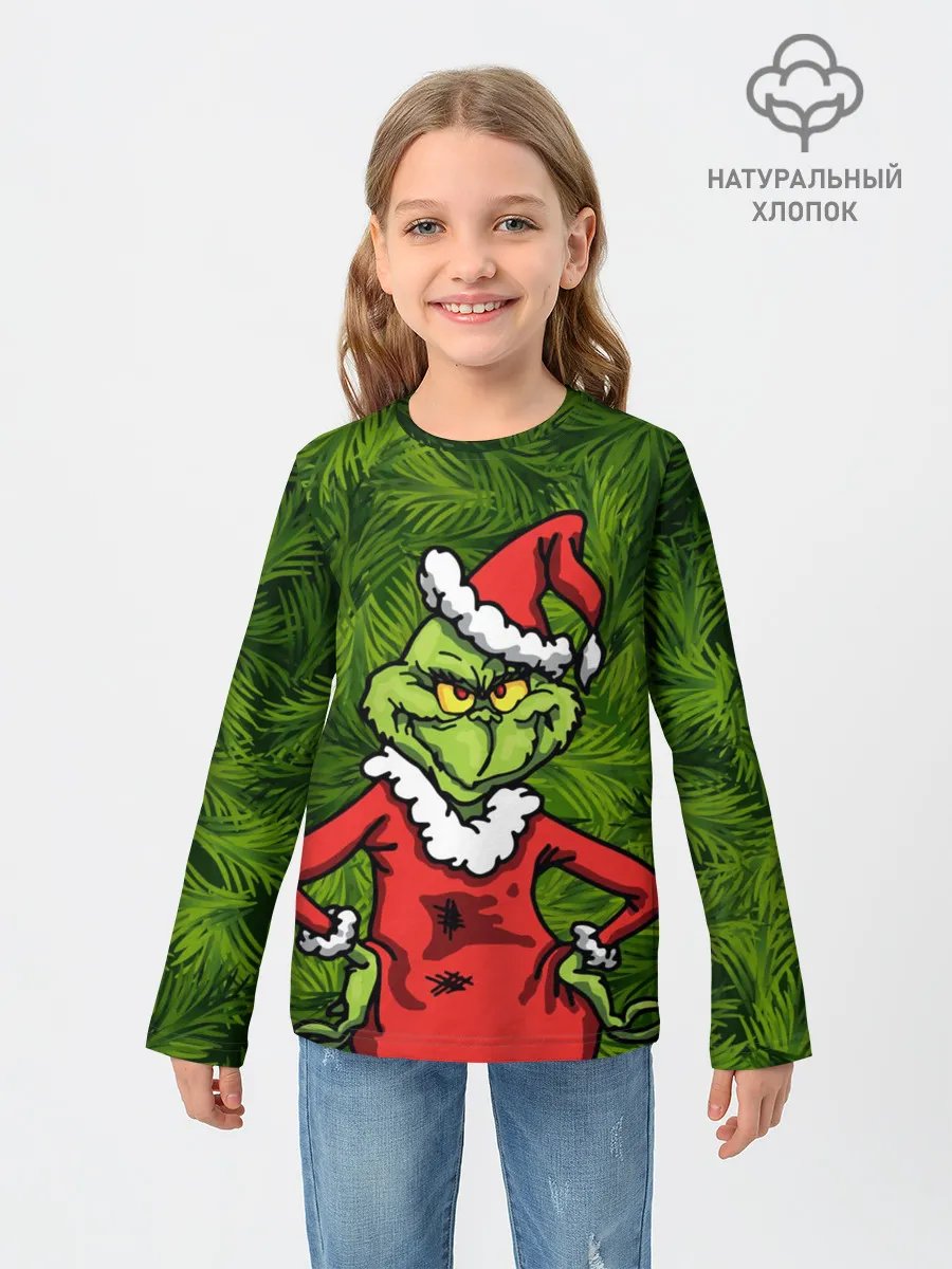 Детский лонгслив / Гринч