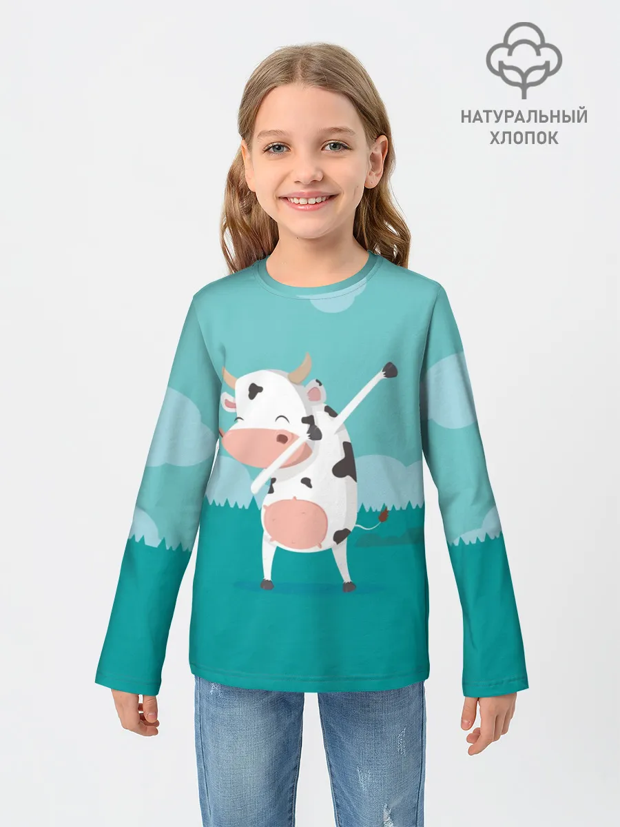 Детский лонгслив / DAB Корова
