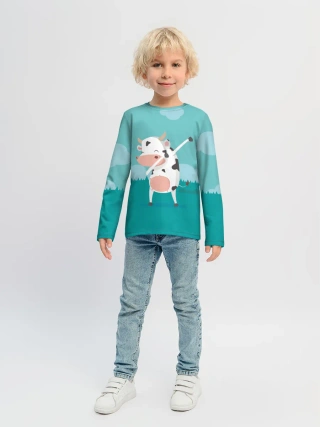 Детский лонгслив / DAB Корова