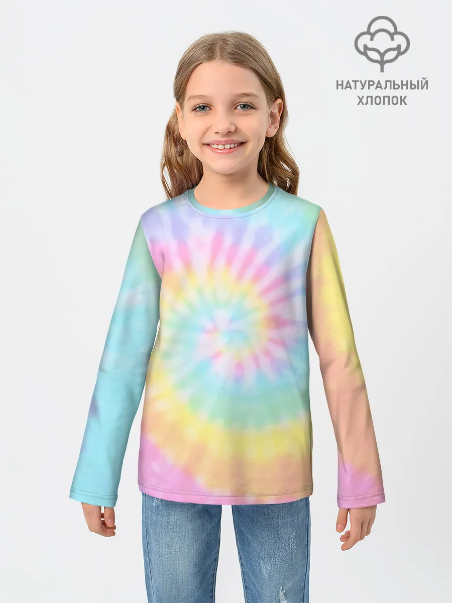 Детский лонгслив / Pastel Tie Dye