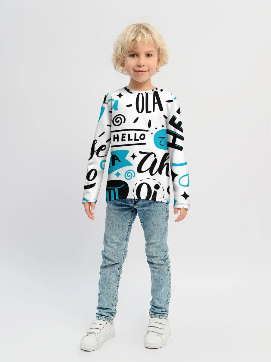 Детский лонгслив / Hello