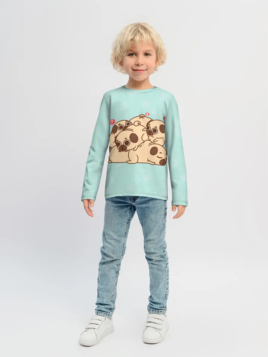 Детский лонгслив / Мопсы