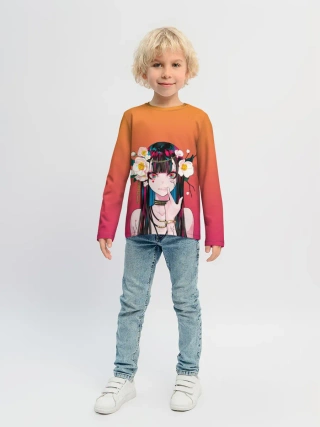 Детский лонгслив / Девушка - сакура