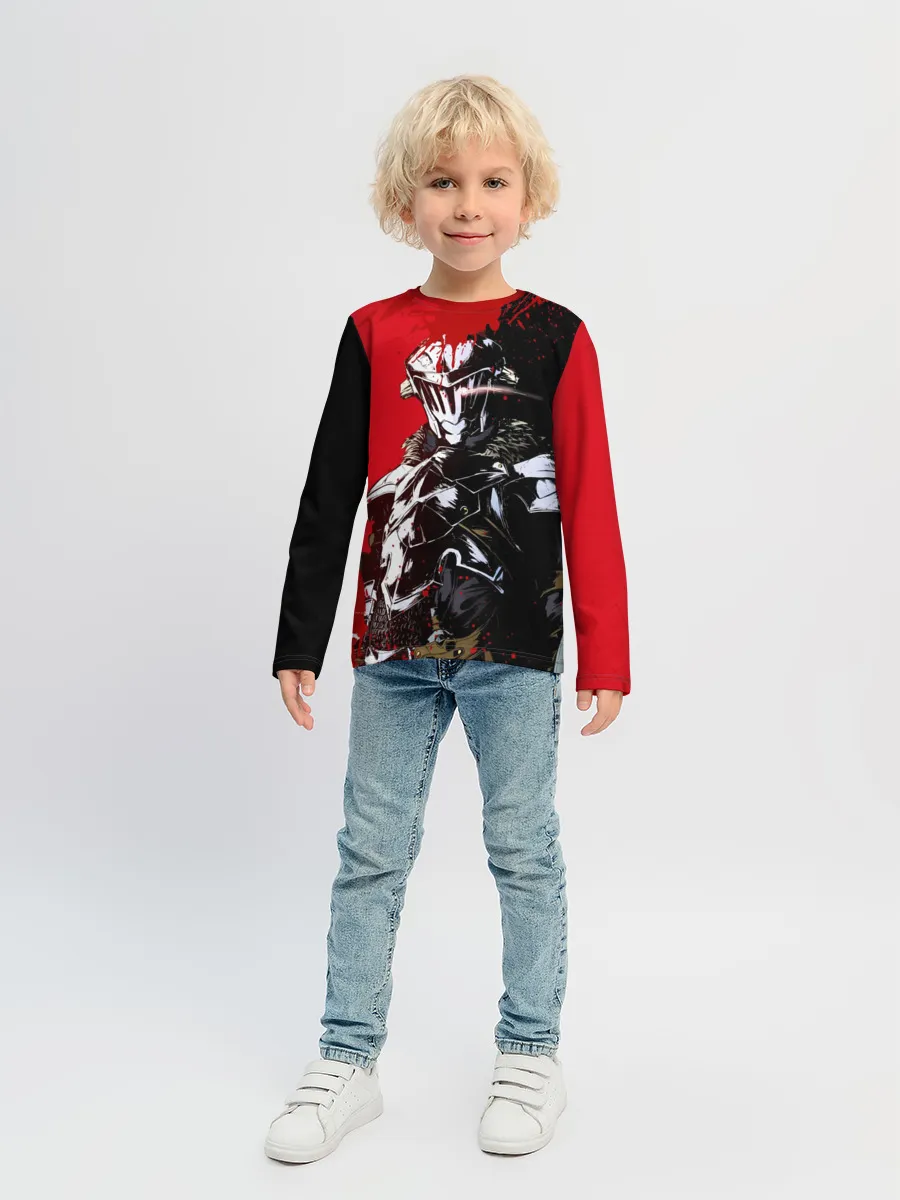 Детский лонгслив / Goblin Slayer red and black