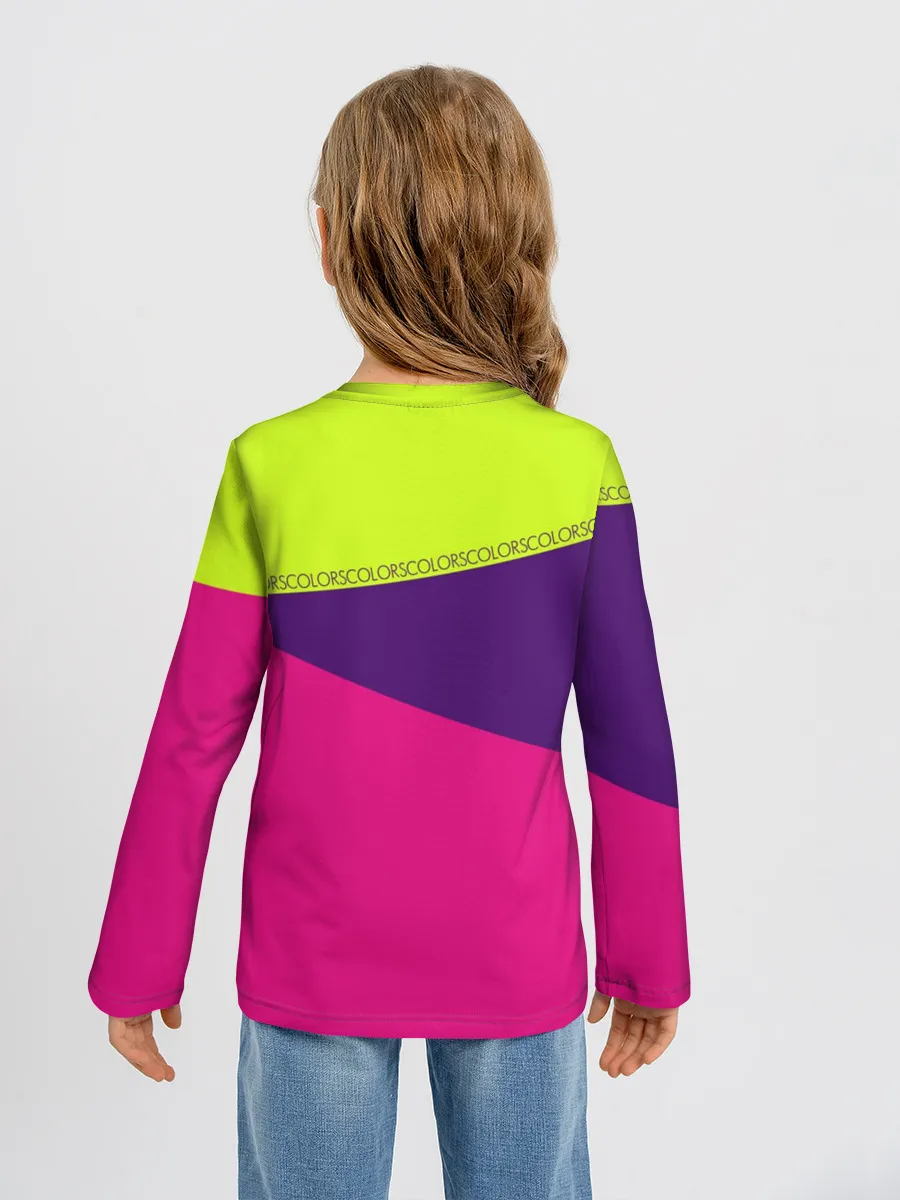 Детский лонгслив / Треугольники с розовым