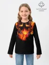 Детский лонгслив / Огненные цветы в темноте