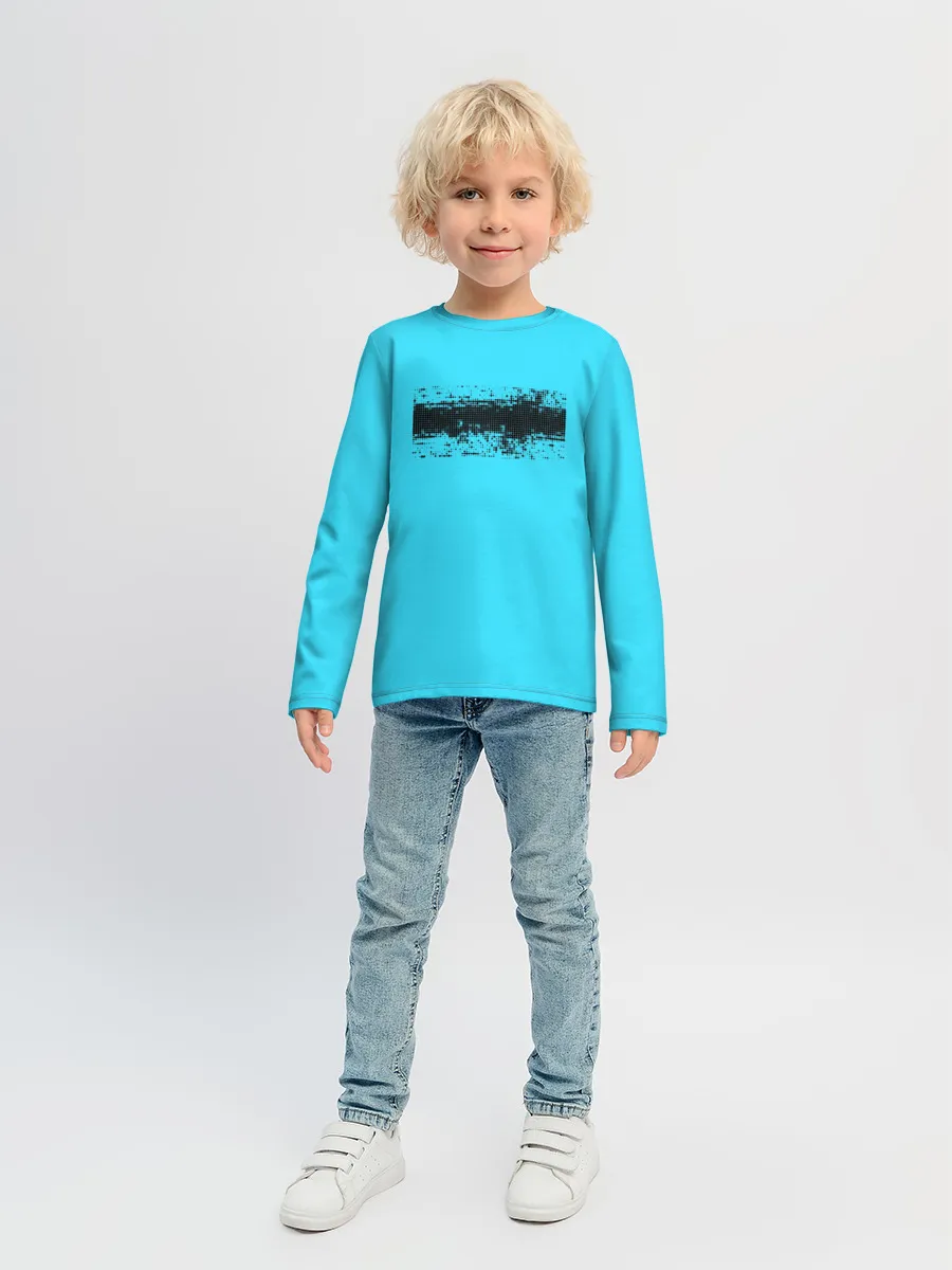 Детский лонгслив / Гранж голубой